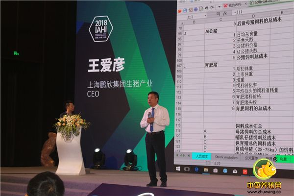 上海鹏欣集团生猪产业CEO王爱彦先生分享《提高猪场经济效益的关键控制点》主题报告